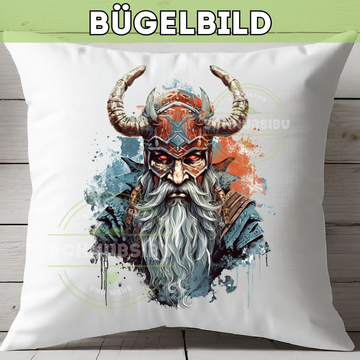 Bügelbild Dunkler Wikinger